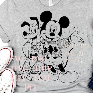 Mickey Pluto Ugly Christmas Sweater Design *SVG* PNG Sublimation *Cricut Silhouette Cutting Machine MVMCP Mickeys Very Merry Christmas Party