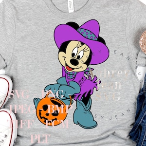 Cowgirl Minnie Design *SVG PNG Sublimation Cricut Silhouette Studio Cutting Machine MNSSHP Mickeys Not So Scary Halloween Party Mickey