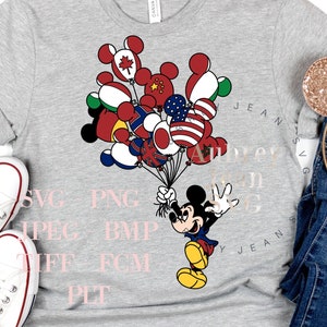 Epcot Flagge Ballons Mickey Design * SVG * PNG DXF Sublimation * Cricut Silhouette Schneidemaschine Walt DisneyWorld Disneyland Hollywood Studios