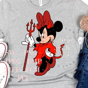 Devil Minnie Design *SVG PNG Sublimation Cricut Silhouette Studio Cutting Machine MNSSHP Mickeys Not So Scary Halloween Party Mickey