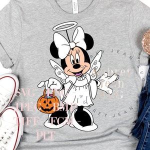 Angel Minnie Design *SVG PNG Sublimation Cricut Silhouette Studio Cutting Machine MNSSHP Mickeys Not So Scary Halloween Party Mickey