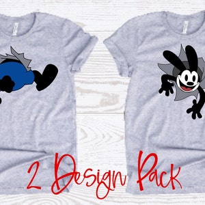 Oswald het gelukskonijn *SVG* PNG-sublimatie Cricut silhouetsnijmachine WDW Disneyland klassieke originele vintage coming-out cirkel