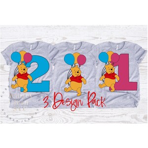 Winnie The Pooh Birthday 3 Pack Design *SVG* PNG Bmp Sublimation*Cricut*Silhouette Studio Cutting Machine Eeyore Tigger Piglet Party 1st 2nd