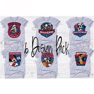 DCL Fab 6 Pack Design SVG PNG Bmp Dxf Sublimation Cricut Silhouette Cutting Machine Castaway Cay Goofy Mickey Minnie Pluto Donald Chip Dale