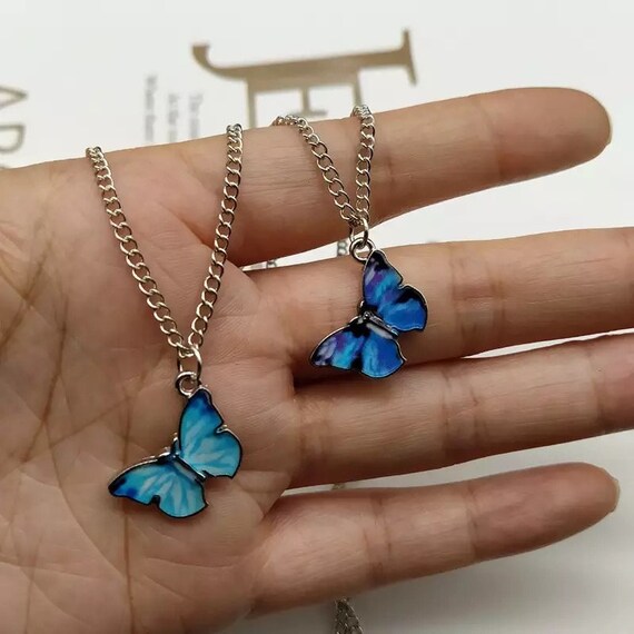 Colourful Butterfly Necklace Aesthetic 