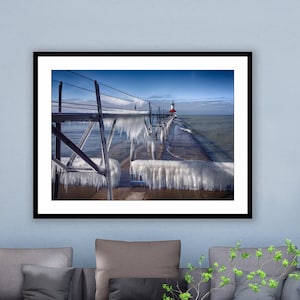 Icy Lighthouse Lake Michigan St Joseph Michigan