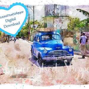 Cuba Digital Print - Digital Download, Cuba Printable, Havana, Cuba print, Cuba Wall Art, Havana Poster, Havana Wall Art, Vinatage Cars