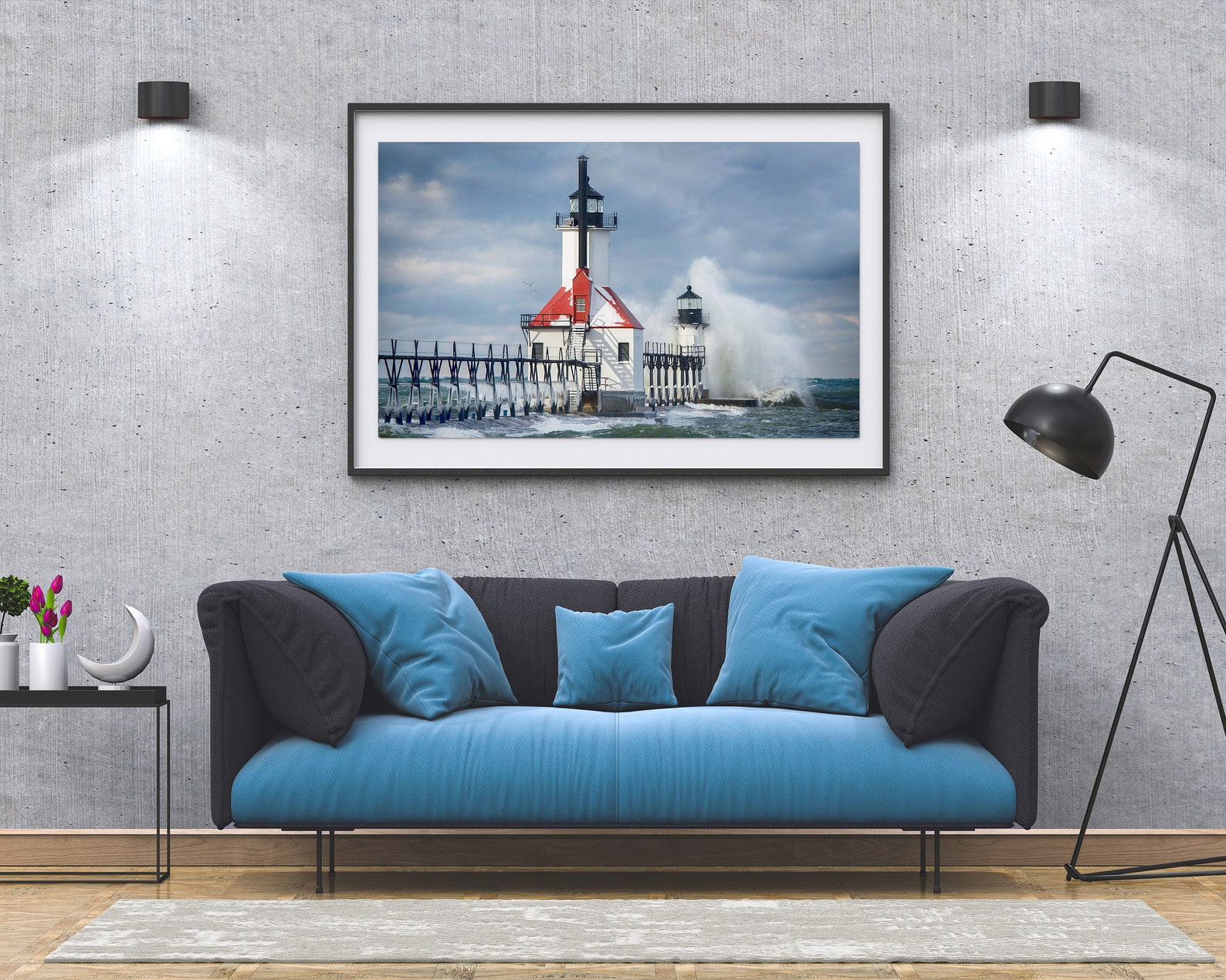 Lake Michigan Lighthouse Waves Photo, Tiscornia Beach, St. Joseph ...