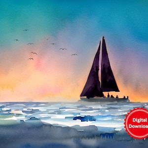 Abstact Photography/Oil Paint Sailboat Lake Michigan Fine Art Prints