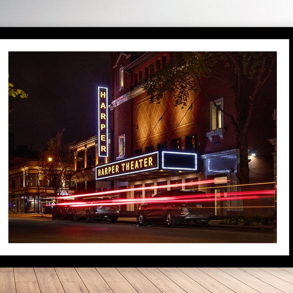 Harper Theater Hyde Park Chicago Photography Long Exposure Fine Art Poster