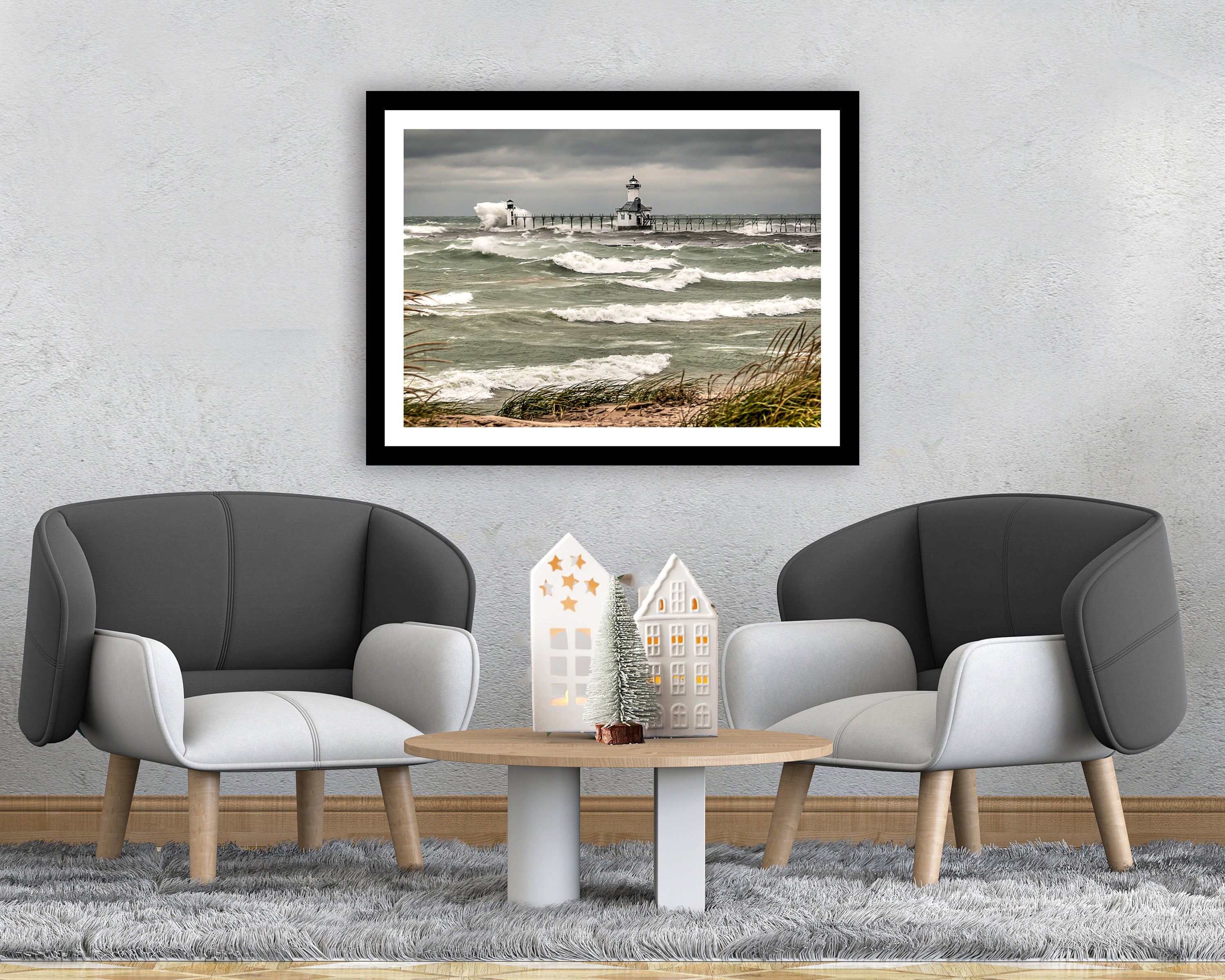 St. Joseph Lighthouse Restored in 2016, Windy Waves Lake Michigan ...