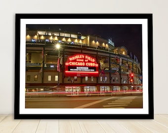 Wrigley Field Fine Art Photography Print, Chicago Cubs, Long Exposure