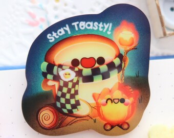Lindo clip de carpeta acrílico, clip de tostada kawaii, clip para diario de camping, clip para organizar alimentos