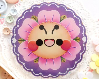 Joli sous-verre en acrylique, sous-verre abeille kawaii, sous-verre de printemps, sous-verre fleur en acrylique