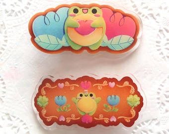 Jolies pinces à cheveux grenouille, accessoire pour cheveux en acrylique kawaii, pince à cheveux fleur de printemps