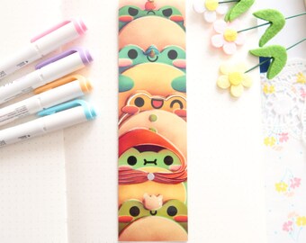 Marque-page grenouille mignonne, porte-livre conte de fées kawaii, marqueur de page grenouilles