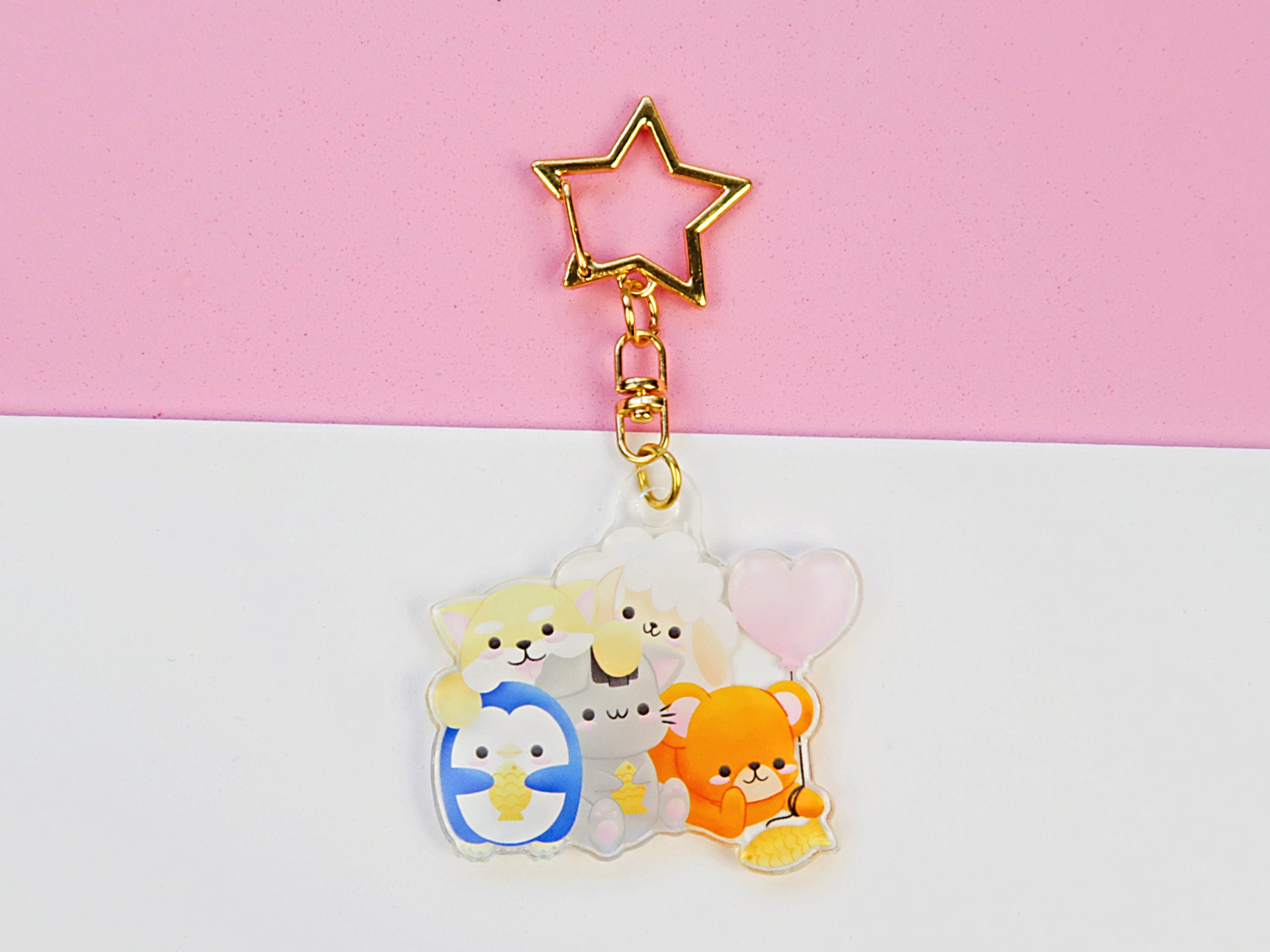 Cute Acrylic Keychain Kawaii Animals Keychain Best Friends Etsy Canada