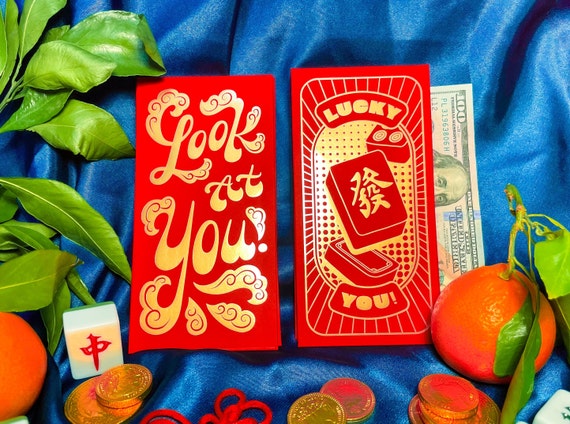 Red Envelopes for Gifts, Lunar New Year, Birthday, Mahjong, Weddings, Friends, Money, English, American