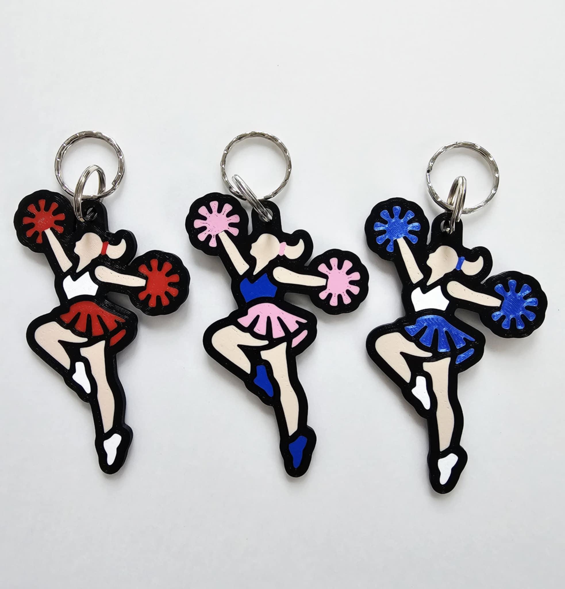 Cheer Pom Pom Schlüsselanhänger, 24 Stück – Grün, Für Cheerleader, Teamgeschenke, Camp, Wettbewerbe