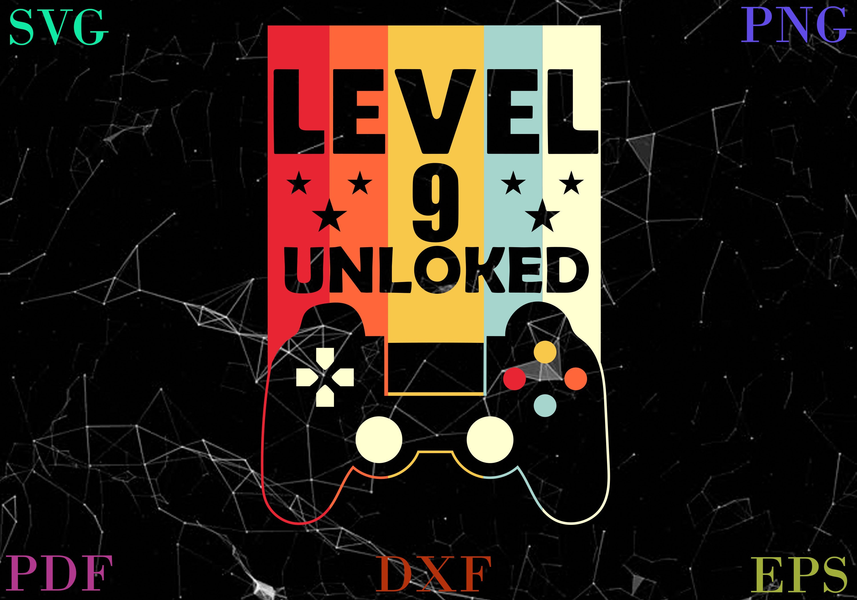 Level 9 Unlocked svg 9 years old birthday Gamer Giftinstant | Etsy