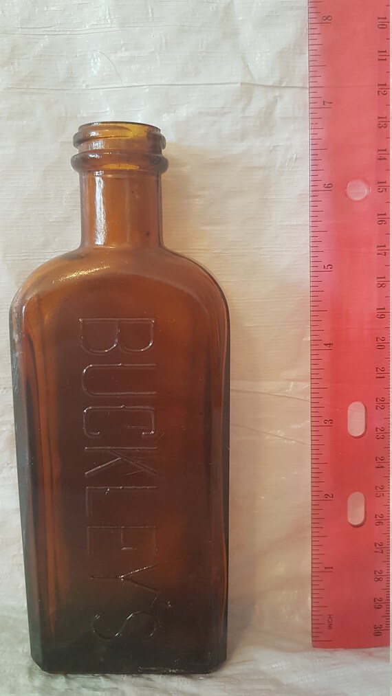 Buckley's Vintage Antique Cough syrup bottle. Pre 1960 Etsy