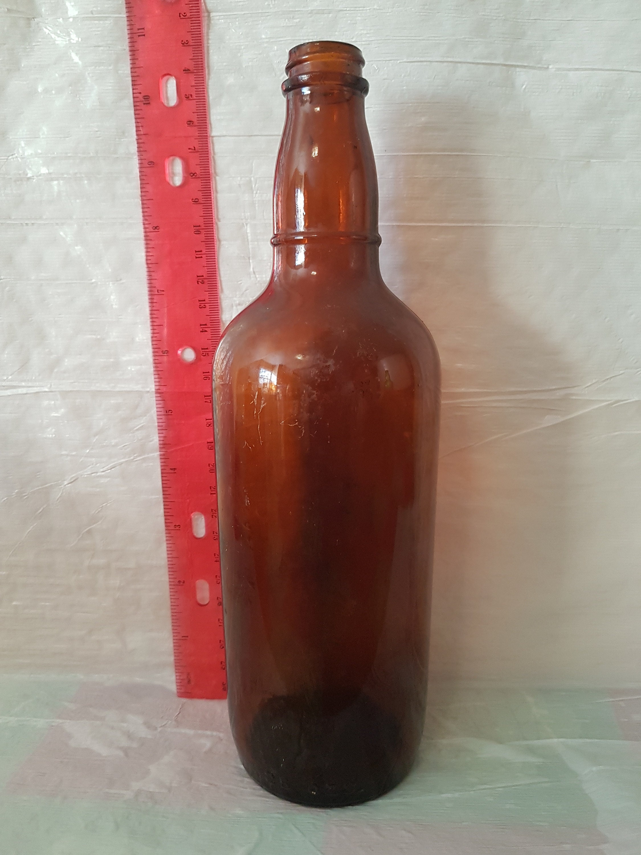 Vintage Antique 25oz amber glass bottle Beer Etsy