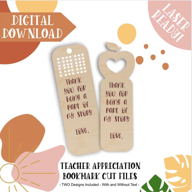 Teacher Appreciation Bookmark Cut File Cane Style Bookmark Etsy