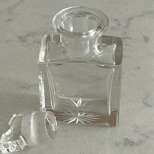 Vintage Crystal Perfume Bottle, Vintage Cut Glass Refillable Scent Bottle