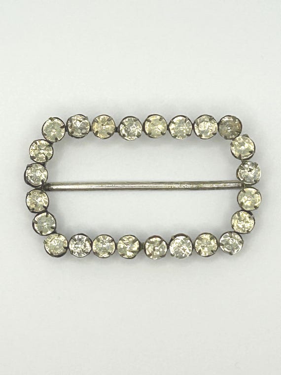 Antique Rectangular Clear Paste Buckle, Georgian … - image 1