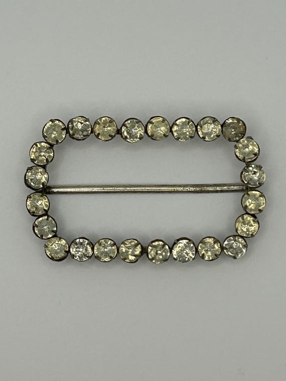 Antique Rectangular Clear Paste Buckle, Georgian … - image 2