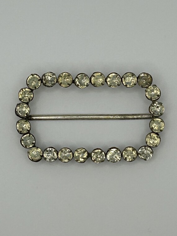 Antique Rectangular Clear Paste Buckle, Georgian … - image 4