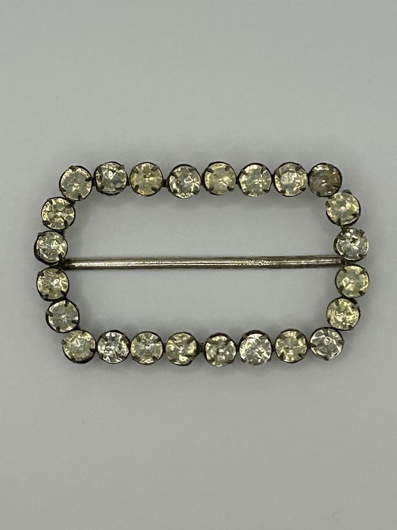 Antique Rectangular Clear Paste Buckle, Georgian … - image 1