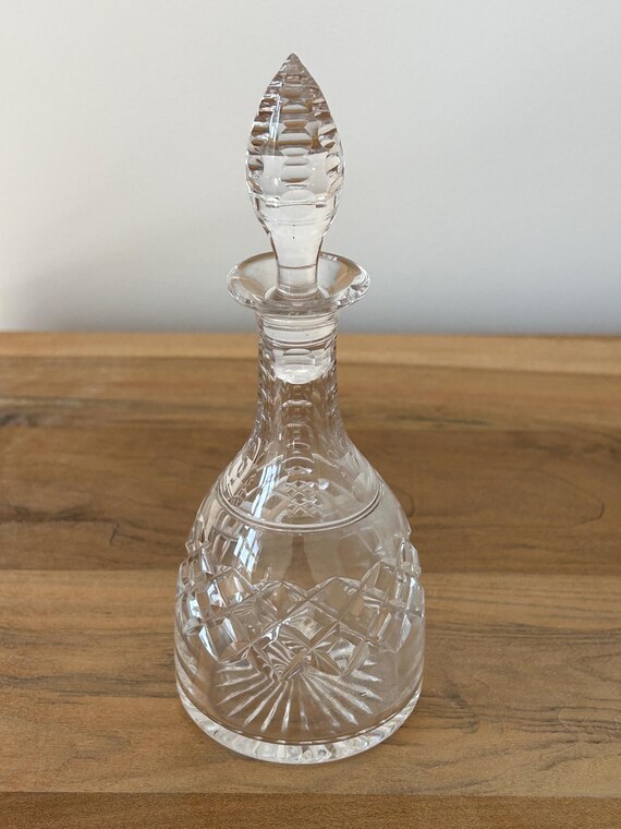 Vintage Stuart Crystal Perfume Bottle, Cut Glass Multifaceted