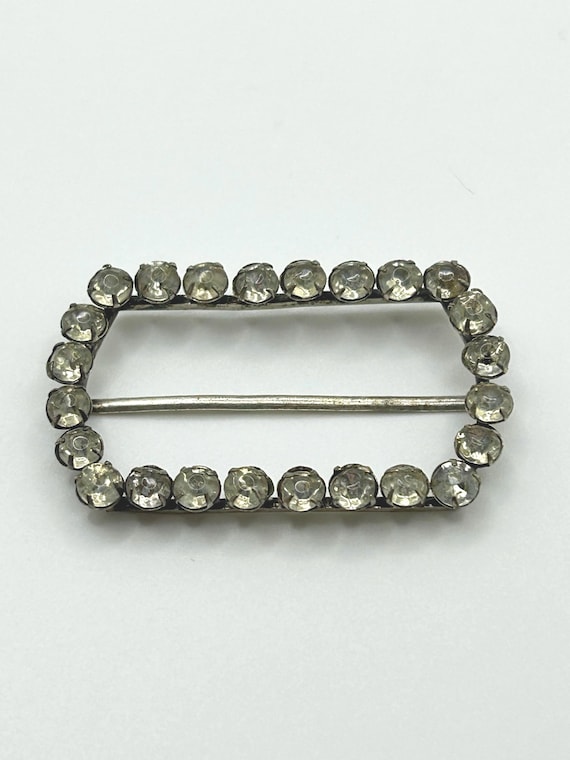Antique Rectangular Clear Paste Buckle, Georgian … - image 3