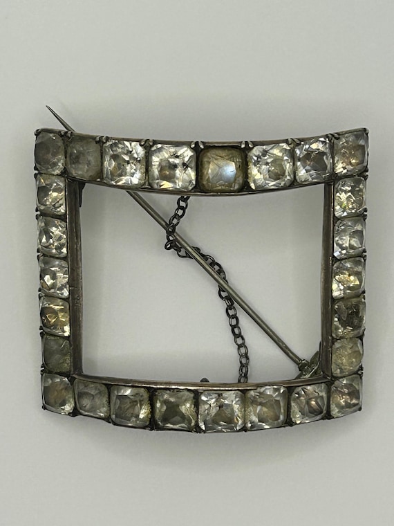 Antique Rectangular Paste Shoe Buckle, Georgian o… - image 6