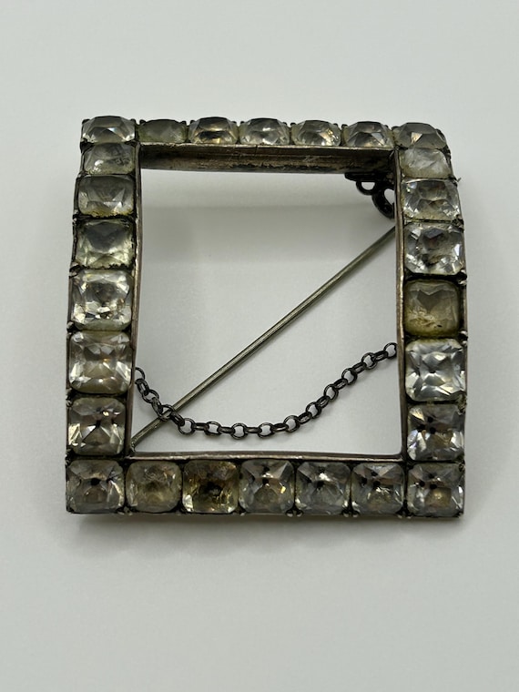 Antique Rectangular Paste Shoe Buckle, Georgian o… - image 9