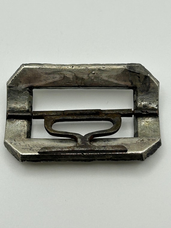 Antique Rectangular Clear Paste Buckle or Brooch,… - image 9