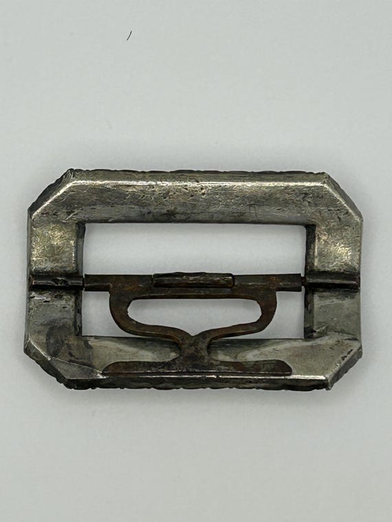 Antique Rectangular Clear Paste Buckle or Brooch,… - image 8