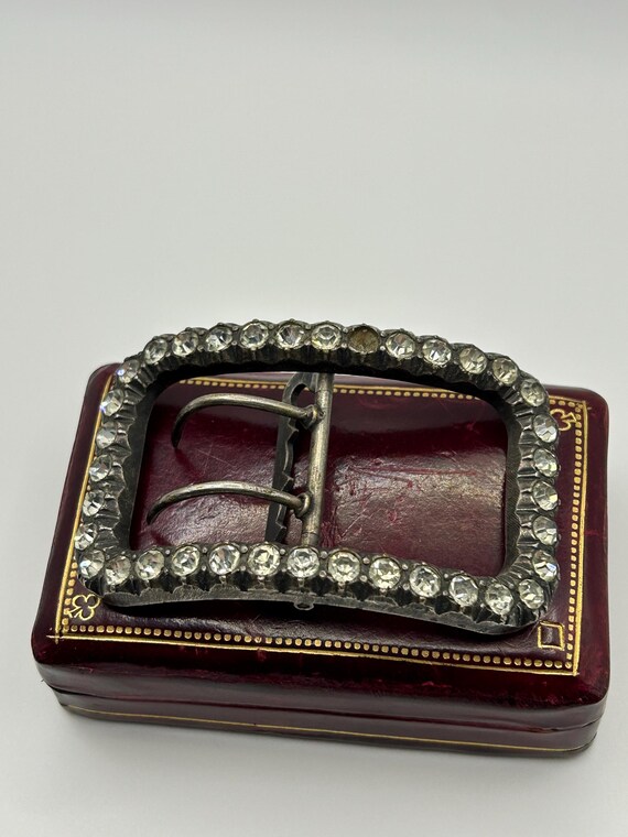 Antique Rectangular Paste Shoe Buckle, Georgian o… - image 17