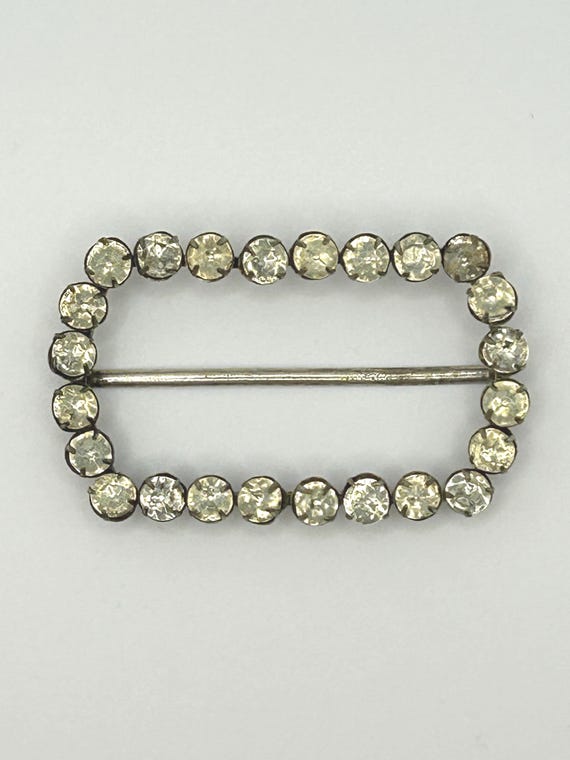 Antique Rectangular Clear Paste Buckle, Georgian … - image 2