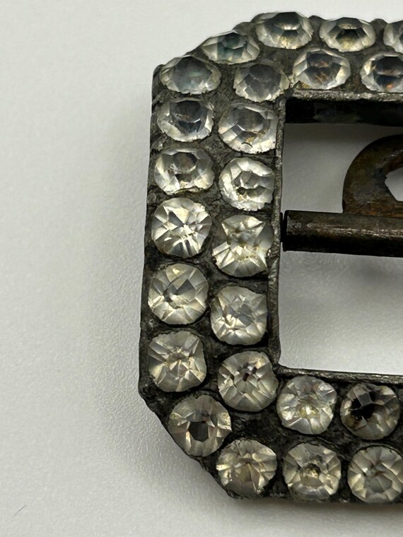 Antique Rectangular Clear Paste Buckle or Brooch,… - image 4