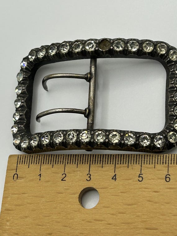 Antique Rectangular Paste Shoe Buckle, Georgian o… - image 16