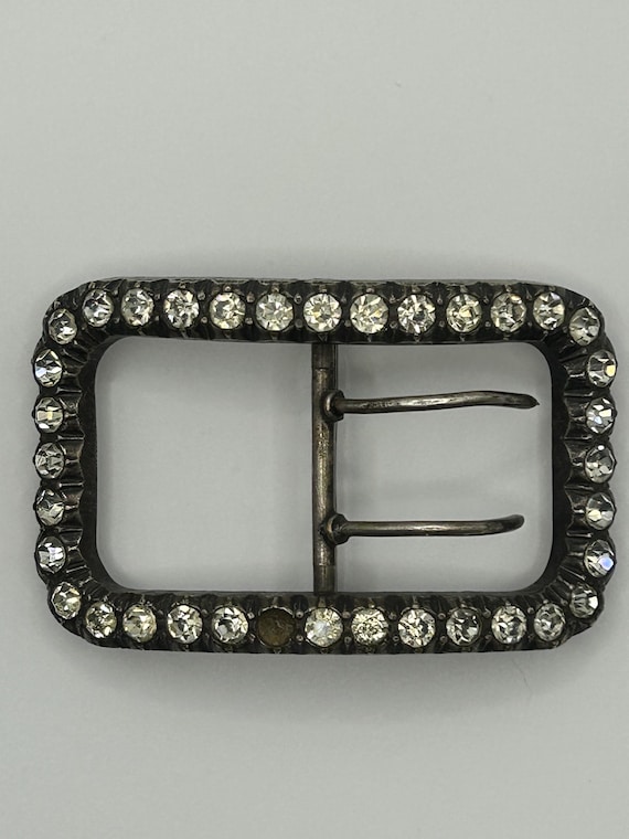 Antique Rectangular Paste Shoe Buckle, Georgian o… - image 1