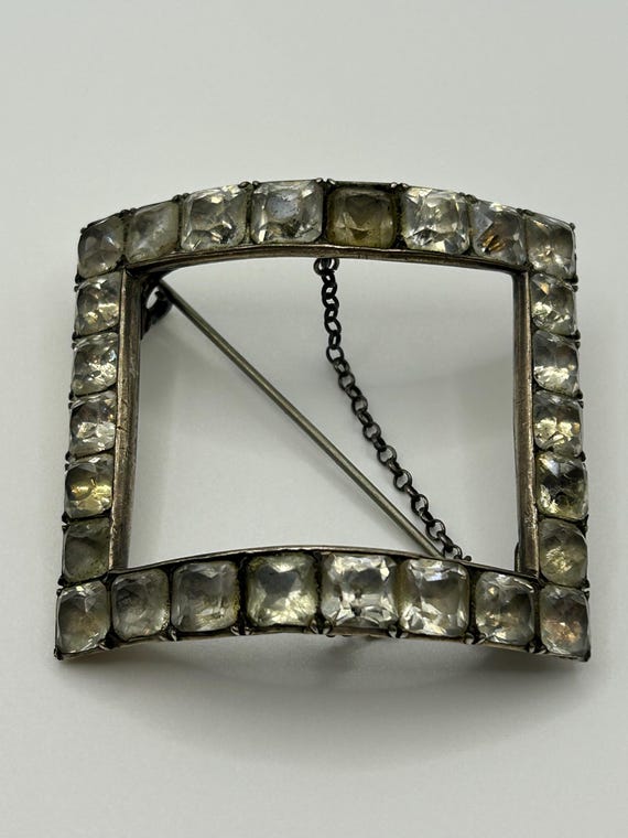 Antique Rectangular Paste Shoe Buckle, Georgian o… - image 8