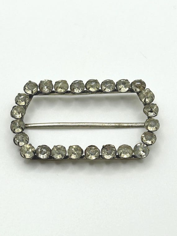 Antique Rectangular Clear Paste Buckle, Georgian … - image 5