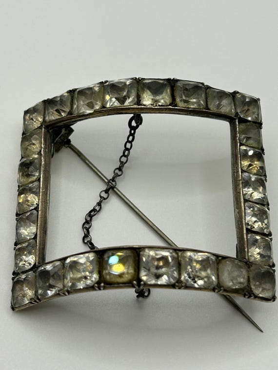 Antique Rectangular Paste Shoe Buckle, Georgian o… - image 14