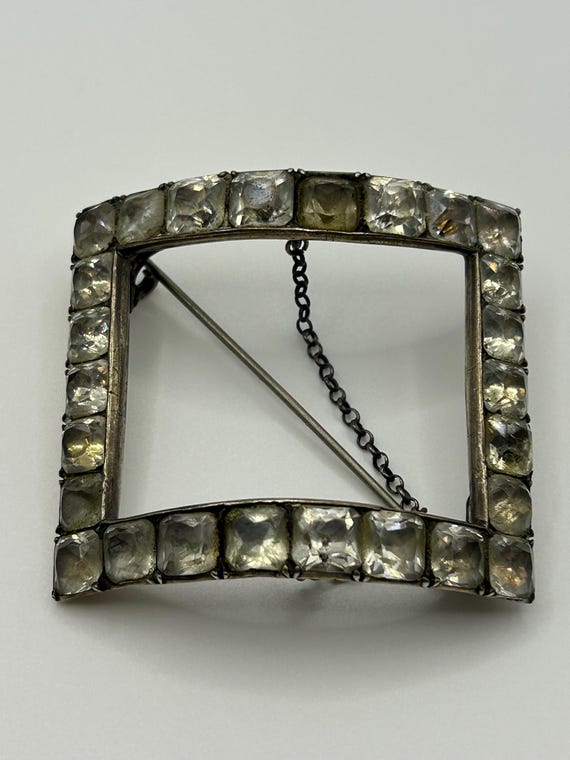 Antique Rectangular Paste Shoe Buckle, Georgian o… - image 1