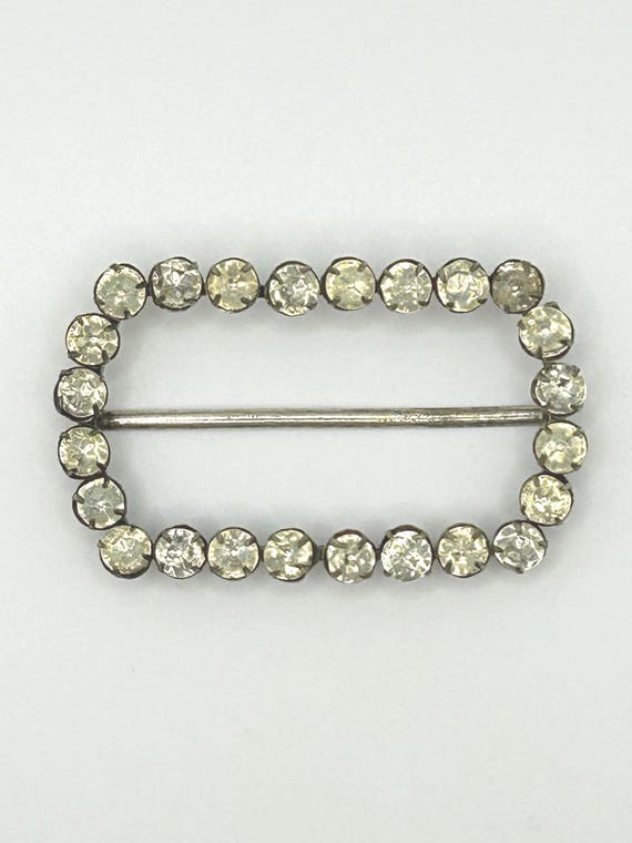 Antique Rectangular Clear Paste Buckle, Georgian … - image 4