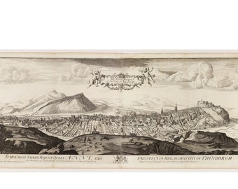 The North Prospect of the City of Edenburgh by John Slezer | Historic drawing Of Edinburgh | Old Maps and drawings of Scotland