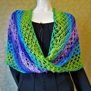 HANDMADE CROCHET SHAWL Mobius Prayer Wrap Bo-ho Hippy Gorgeous